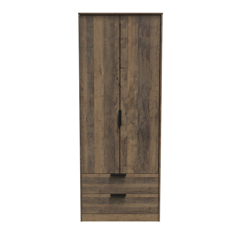 Fully Assembled Tuckerton Wardrobe, 197cm H x 74cm W x 53cm D, Vintage Oak