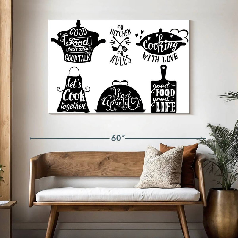 Kitchen Set Quotes Wall Sign, 32" H x 48" W