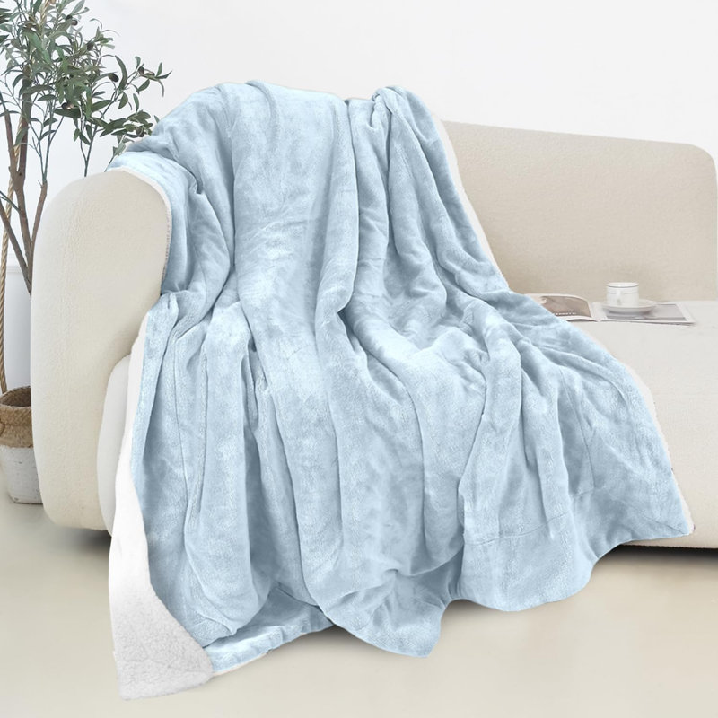 Jeté Sherpa, Bleu turquoise