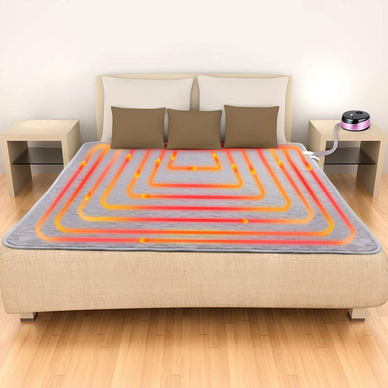 Protège-matelas chauffant en polyester Warmer King, Violet, Grand lit