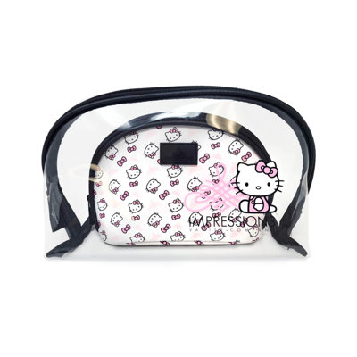 Ensemble d'embrayage emboîté 2 pièces Hello Kitty, organisateur de maquillage de voyage à fermeture à glissière résistant à l'eau