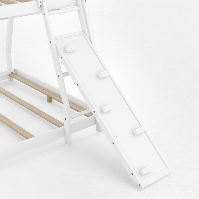 Lit simple superposé au-dessus d'un grand lit, Blanc