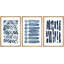 " Geometric Navy Blue Line Art Variety Abstract Shape Illustration Modern Art Chic Relax Calm " 3 - Pieces-98697794-98697791