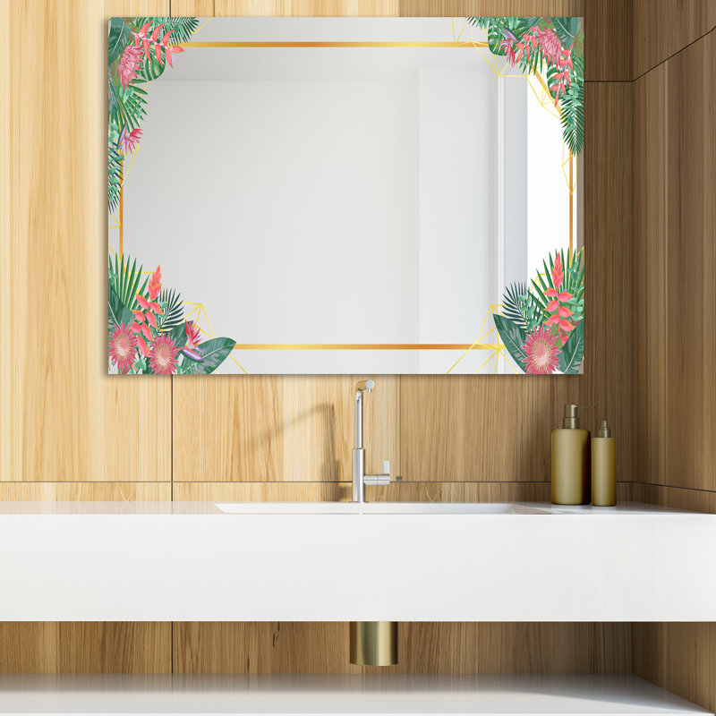 Glass Frame Mirror, 29.5" H x 39.4" W