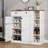 42" Farmhouse Shoe Cabinet with Barn Doors & Drawers, Adjustable Shelves Storage Organizer with Anti-Tip Design-1885617340