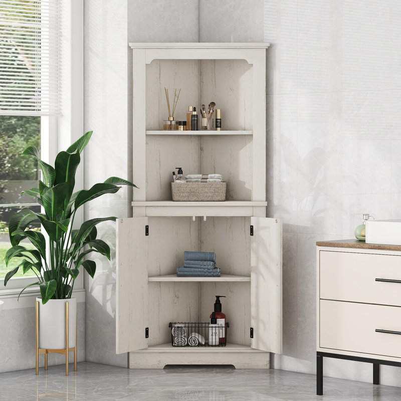 Grande armoire d'angle avec portes pour le salon, Beige