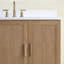 Meuble-lavabo de salle de bain autoportant 48 po entièrement assemblé avec plateau en bois massif et plateau blanc entièrement assemblé