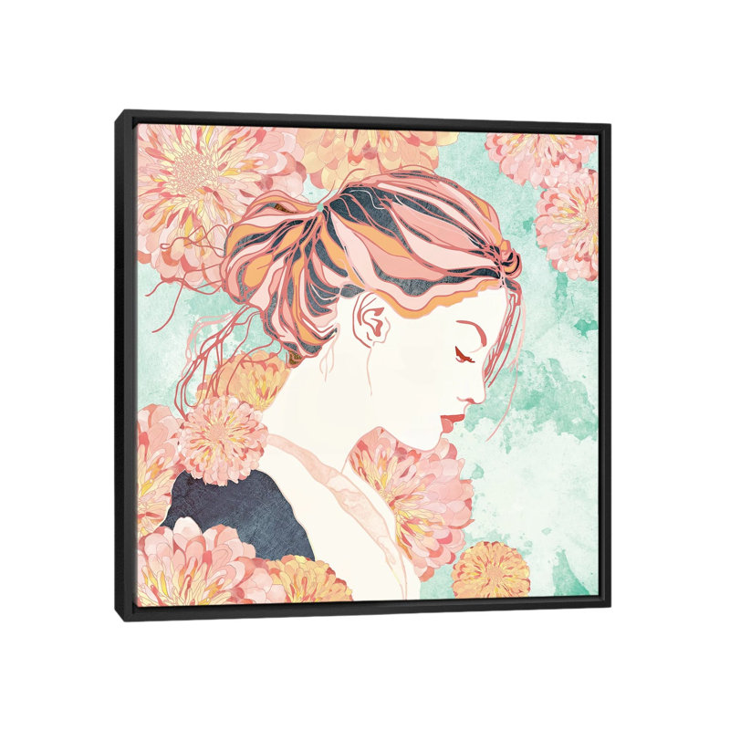 «Daydream» - impression d'art graphique, Aucun mat, H 37 po x l 37 po x P 1,5 po, Toile avec cadre noir