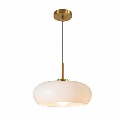 Suspension moderne en verre blanc