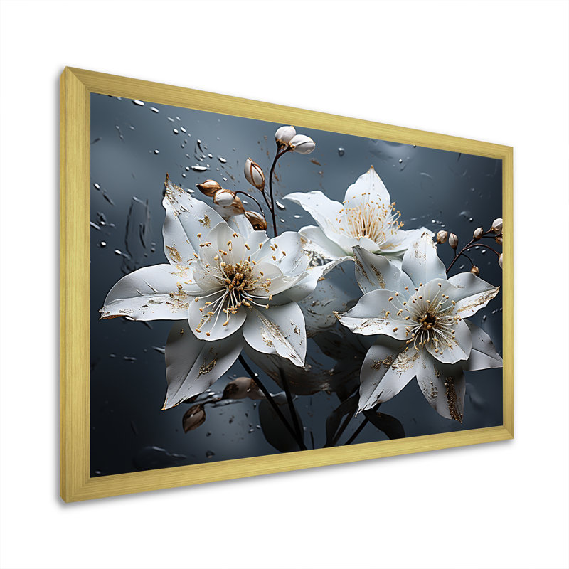 Tempête émotive sur toile, Cadre photo doré simple, H 30 po x l 40 po x P 1,5 po
