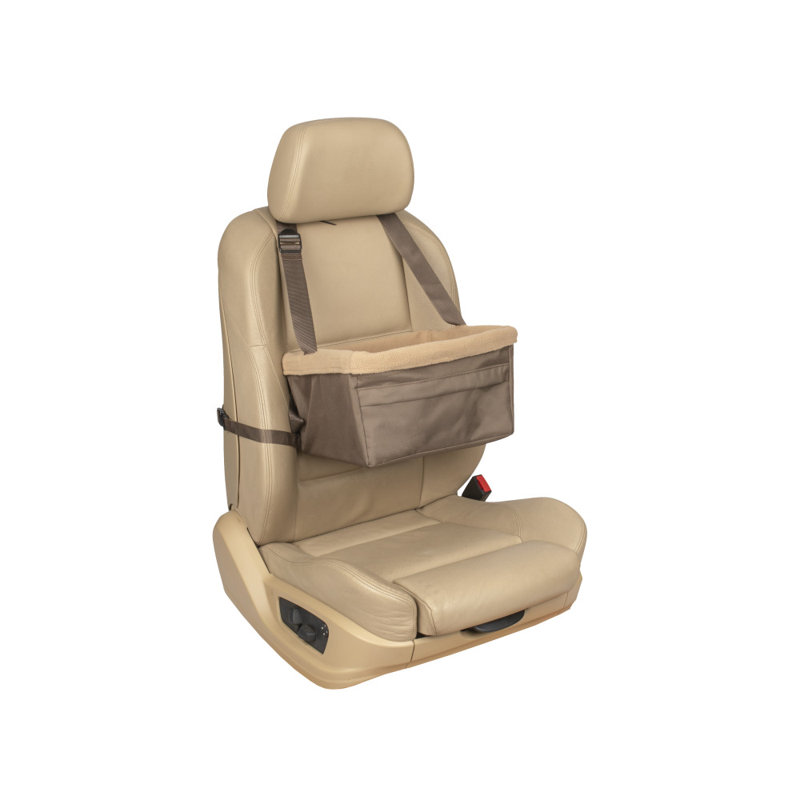 Medium Brown Soft-Sided Dog Car Booster Seat