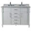 Meuble-lavabo double 48 po avec plateau en marbre de Carrare blanc Aimee-Lynn-830631730