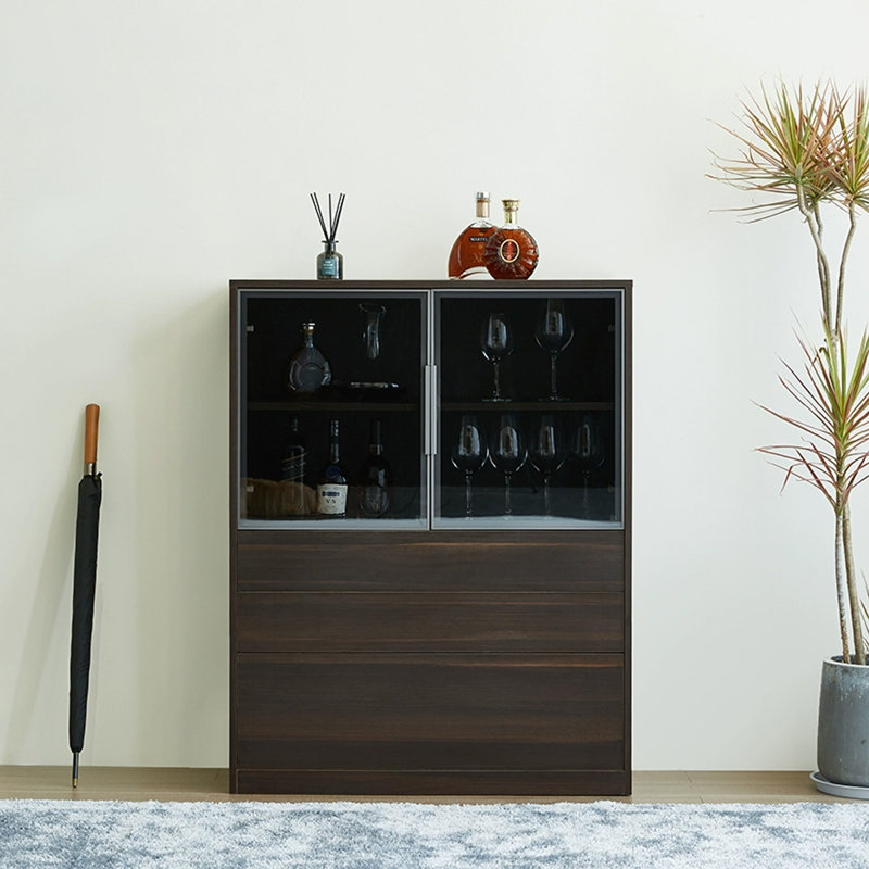 39.37" Brown Rectangular Solid + Manufactured Wood Sideboard