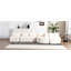 Canapé rembourré de 144 po avec deux méridiennes et cinq coussins de dossier pour le salon (ancien SKU: N719S001600A), beige