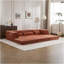 Canapé à compression Mahjong, canapé-lit convertible au sol, canapé modulaire modulaire désossé DIY, aucun assemblage requis, tissu polaire circulaire, surdimensionné à 3 places avec 3 coussins, orange-142168681