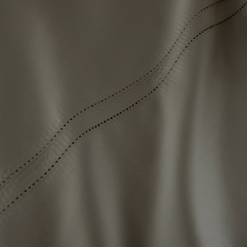 Yalda Egyptian Cotton Sateen Sheet Set , Charcoal, Queen Sheet Set + 2 Pillowcases