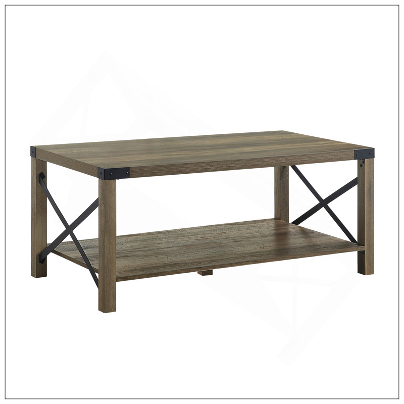 Charmante table basse en chêne rustique au design polyvalent pour tout espace