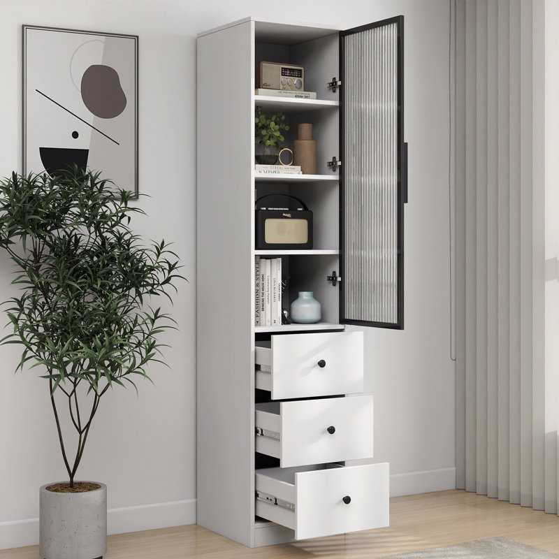 Elegant White Storage Cabinet – Modern & Spacious Organizer