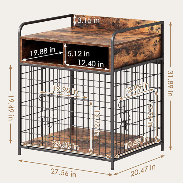 Tucker Murphy Pet Adrihana Pet Crate Size: 34.46 H x 42.52 W x 29.92 D DAD221B022614557ADF472F5958CE9E2