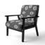 Chaise d'appoint rembourrée White Flower