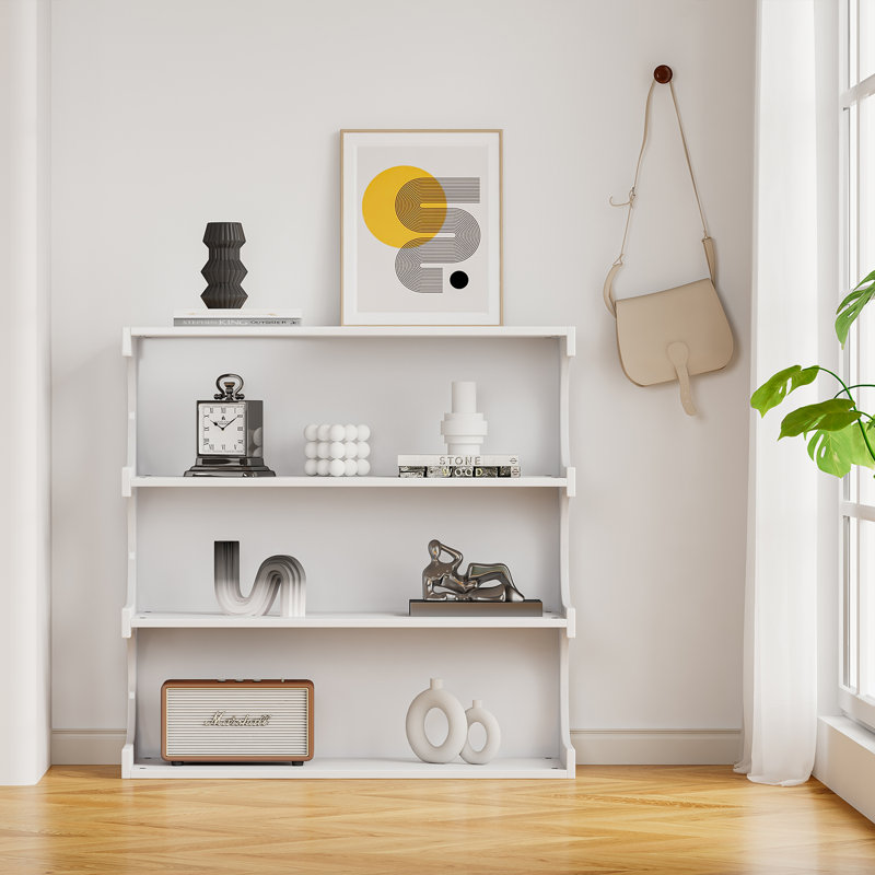 Étagère de rangement en bois manufacturé Nithila, Blanc