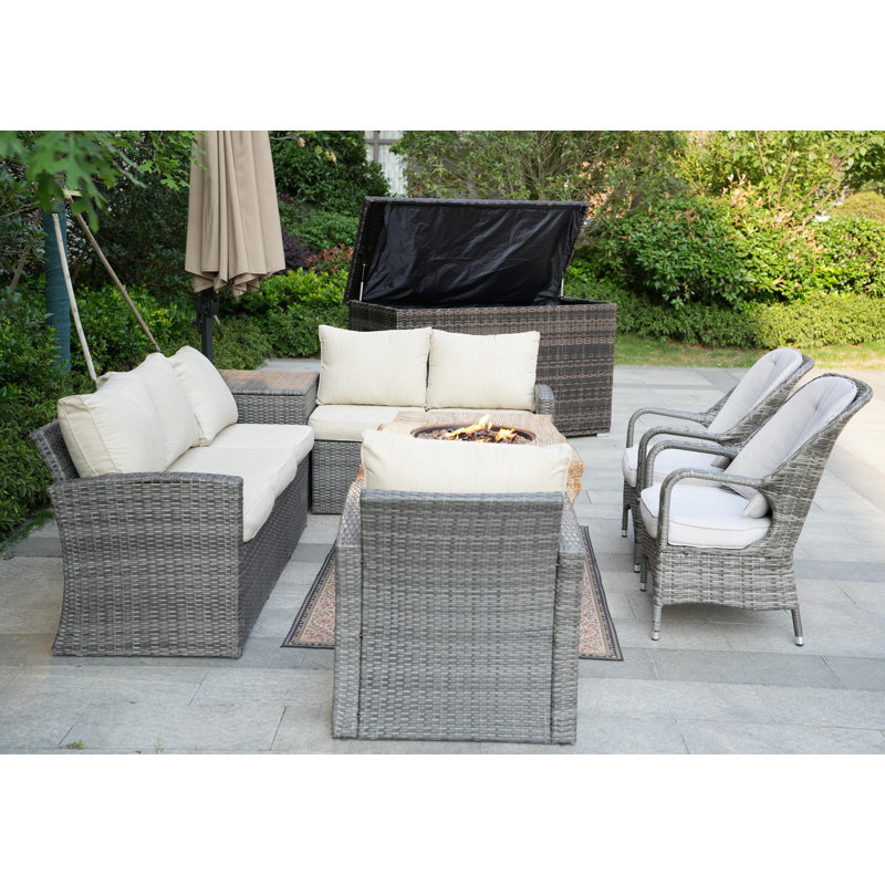 Algird 8 - Person Patio Conversation Set with Cushions