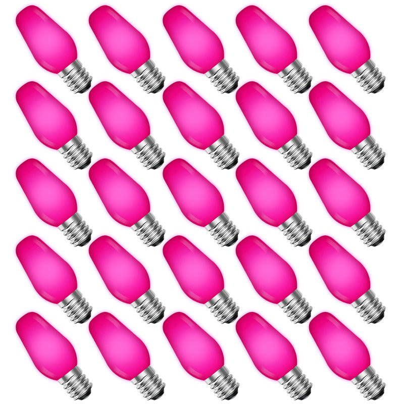 0,5 W, ampoule DEL C7 à intensité variable, culot E12, Rose