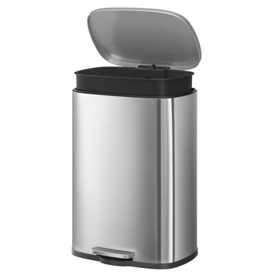 20 Gal Stainless Steel Step On Trash Can Fingerprint-Resistant With Removable Inner Bucket