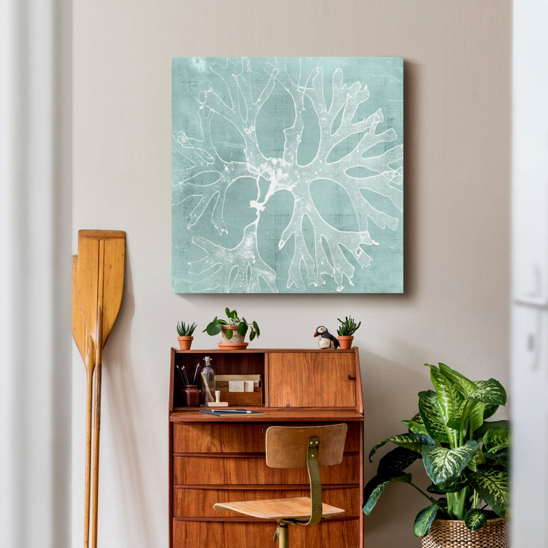 « algues on aqua iii », reproduction de peinture sur toile tendue, H 16 po x l 16 po x P 1 po