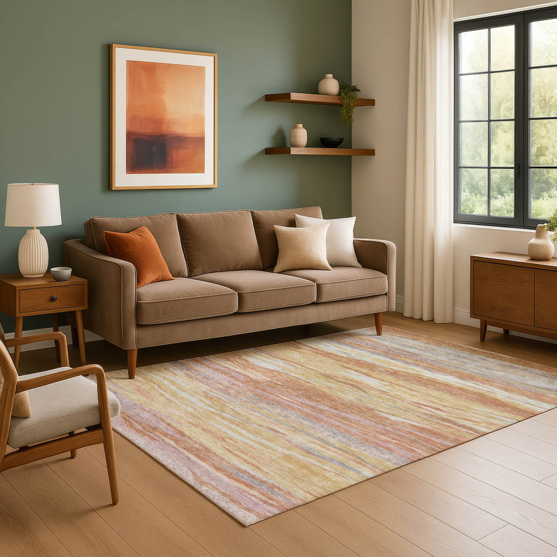 Premium Machine Washable Alaina AMF1933 Waves Rug, Rectangle 2'6" x 3'10"