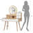 Makeup Vanity Desk With 3 Adjustable Lighted Mirror With Solid Wood Table Feet , Dressing Table Set With 4 Drawers And 3 Open Shelves  For Small Space Bedroom