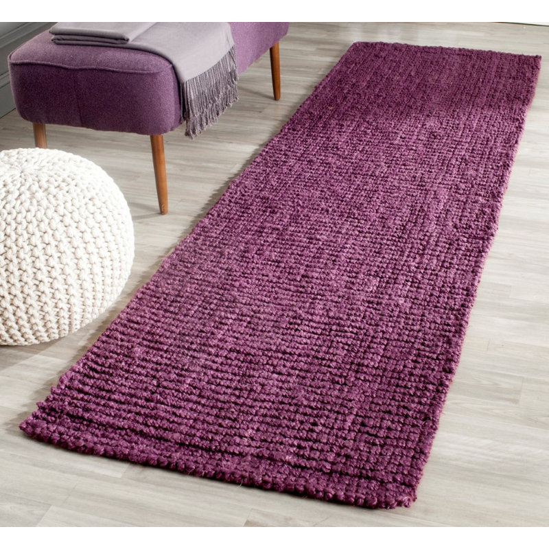 Natural Fiber Hand Woven Jute Solid Color Rug, Runner 2'6" x 6'