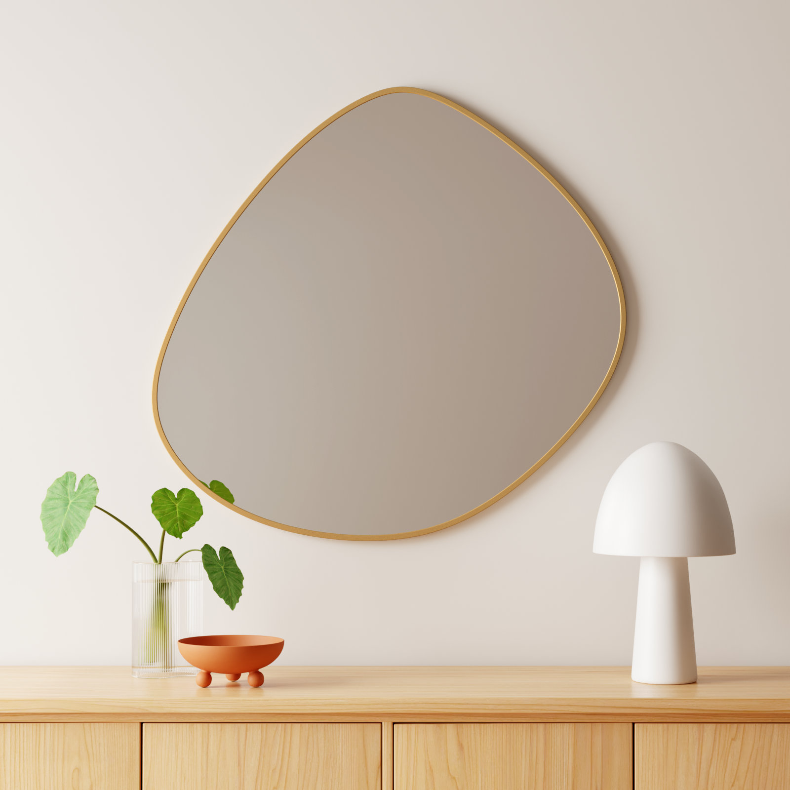 Eastie Accent Mirror, 37" x 36", Gold