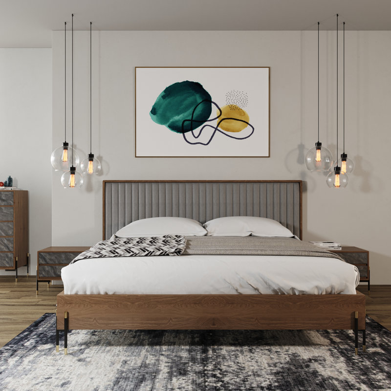 Ensemble de chambre avec lit plateforme 3 pièces Sisemore, Très grand californien