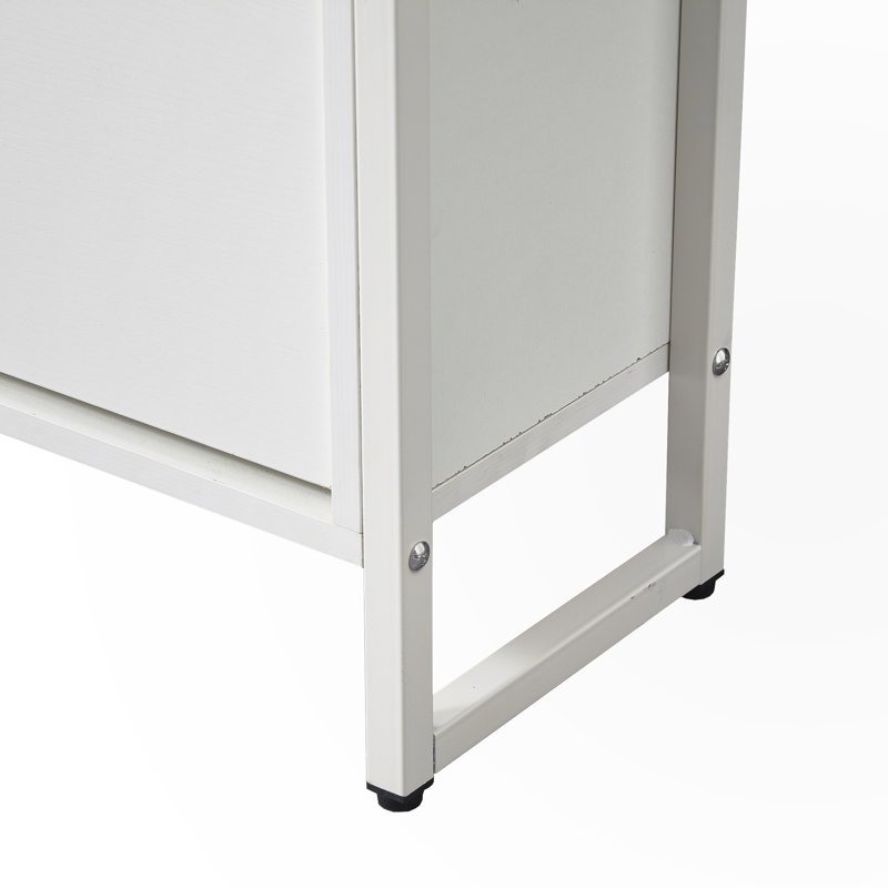 Armoire à chaussures avec 3 tiroirs rabattables, Blanc ancien