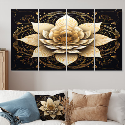 Teagin - Lotus Wall Art Set 4 Piece