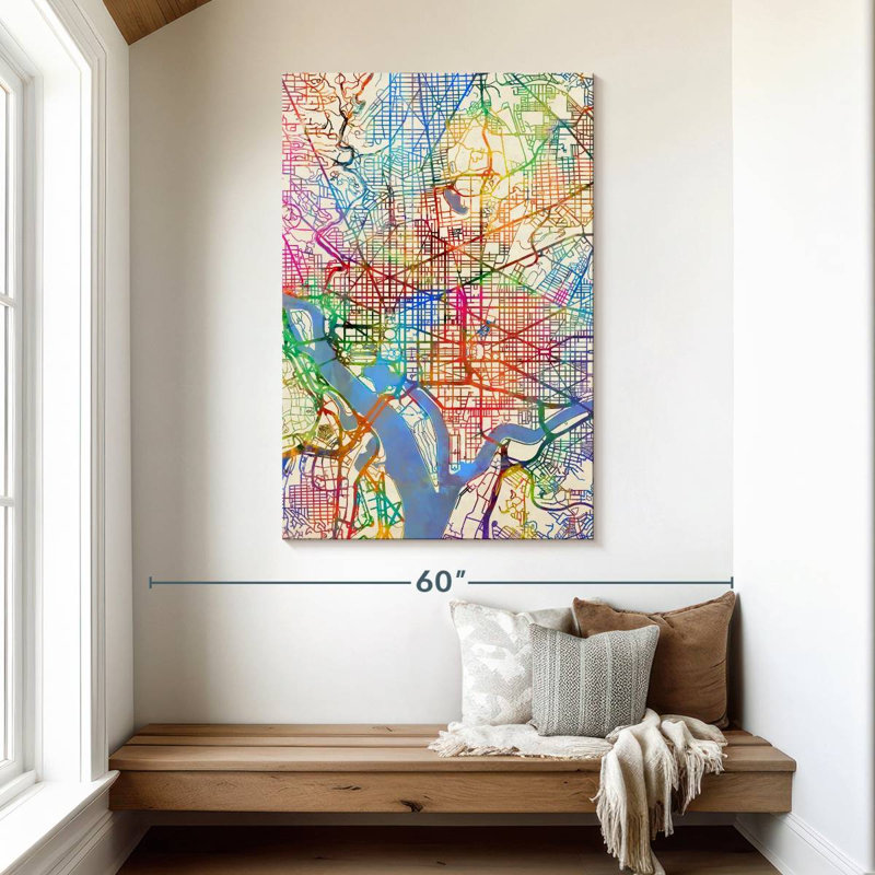 Aliaz, Washington DC, carte des rues V, H 48 po x l 32 po