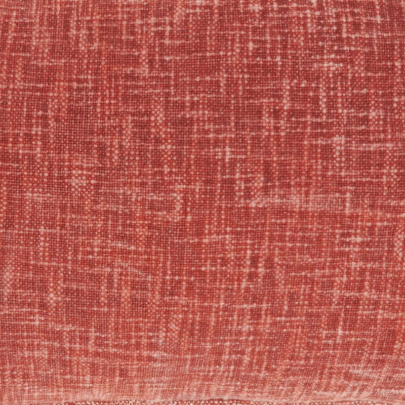 Rust Red Cotton Fringed Rectangular Lumbar Throw Pillow 14" x 24"
