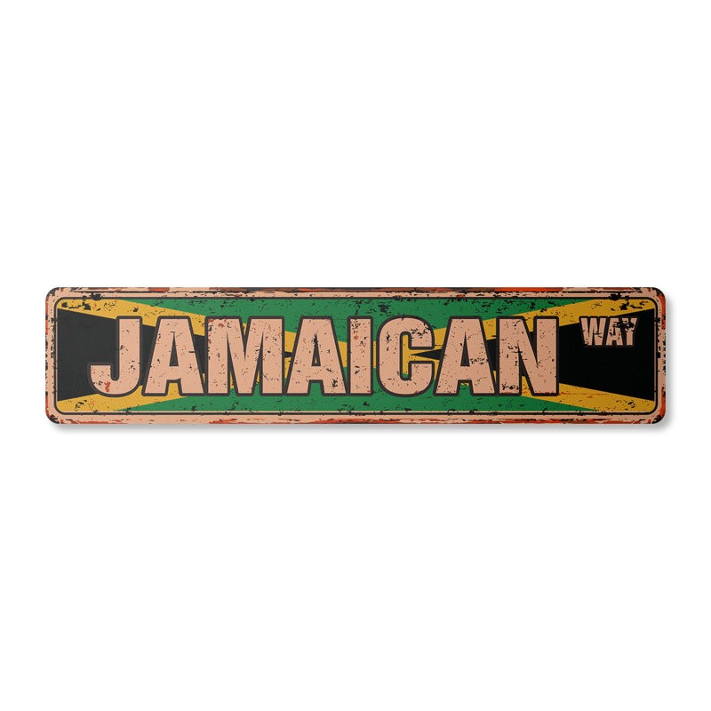 Plaque de rue jamaïcaine en plastique robuste 8 po x 36 po