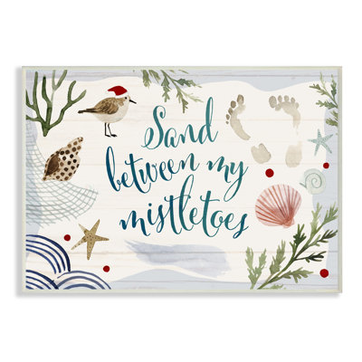 «Sand Entre Mistletoes Expression Nautical Beach Christmas» par Victoria Barnes - impression d'art graphique