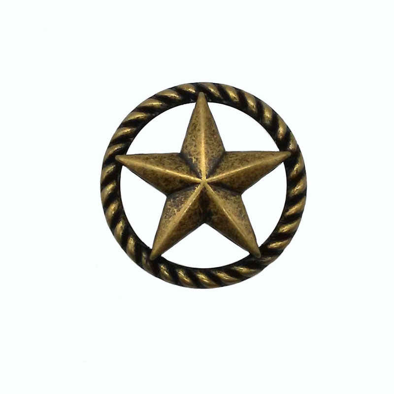 Poignée fantaisie 1 1/2 po star, Laiton ox