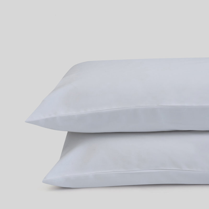 Taie d'oreiller 100% coton à densité de tissage 300 fils Percale, Blanc, Standard