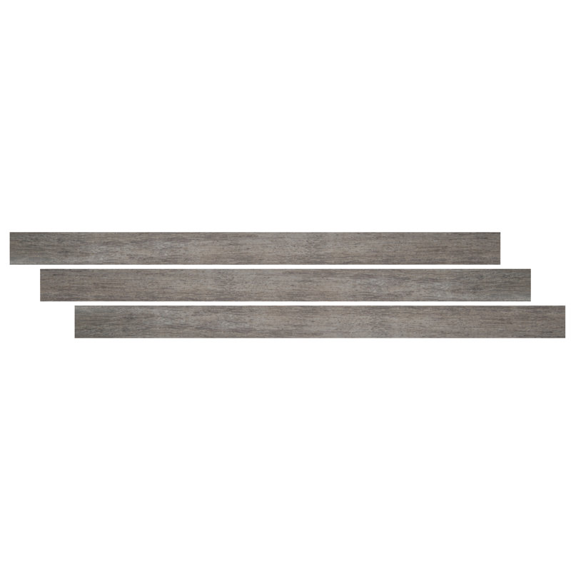 Nez de marche en vinyle de 1,03 po x L 94 po x l 2,23 po, Bosquet cendré