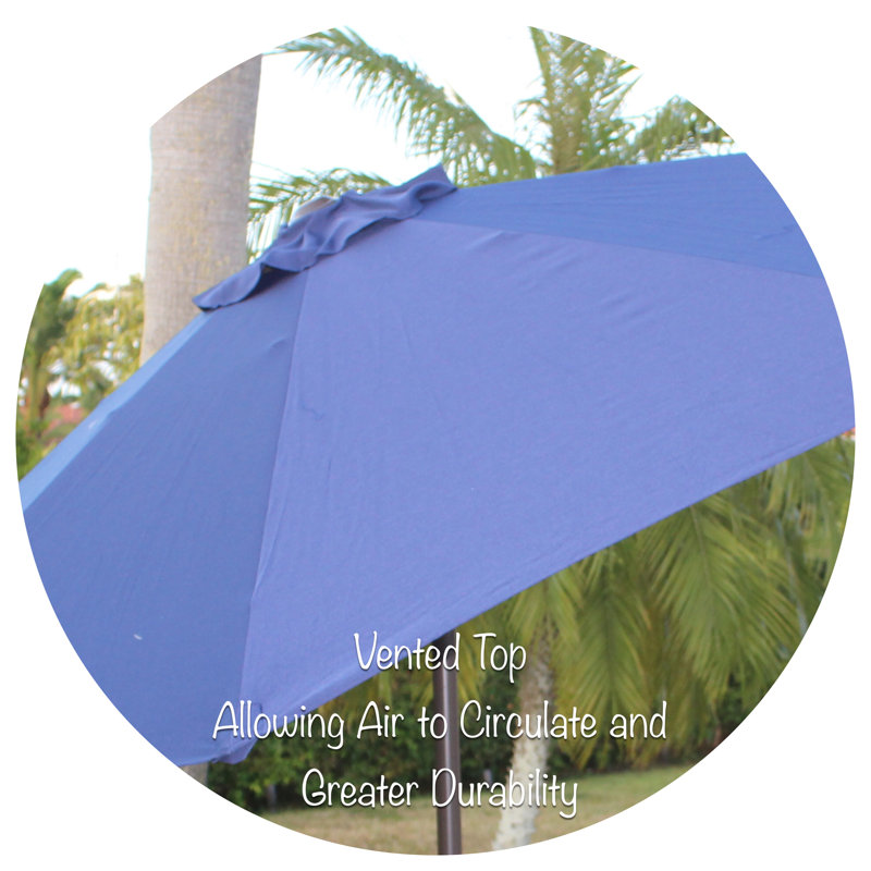 Parasol de marché 9 pi Vanderpool, Bleu marine