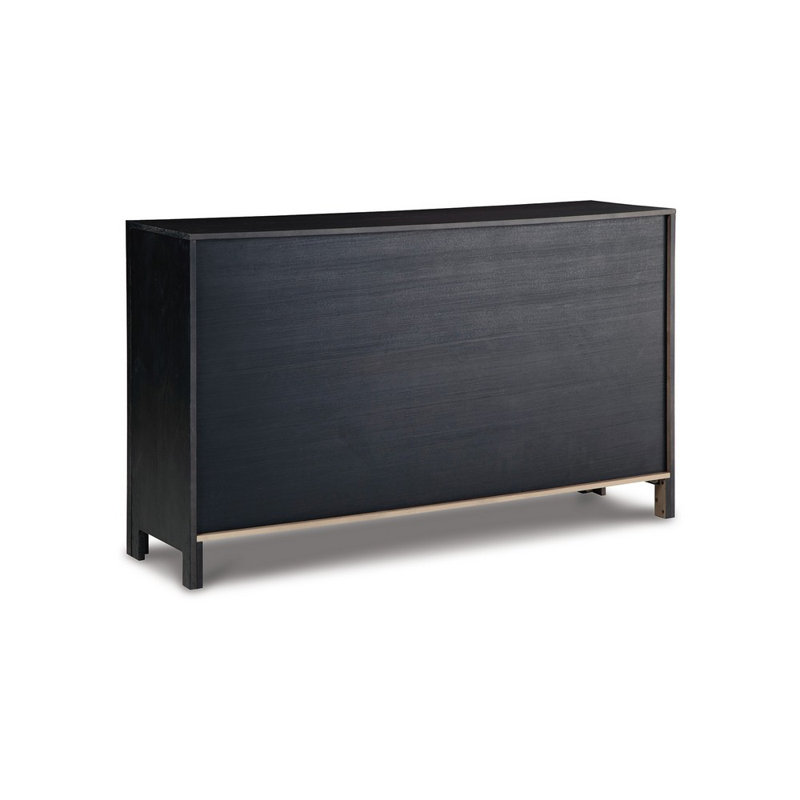 Black and Gray 3-Door Wood Accent Cabinet with Adjustable Shelving
