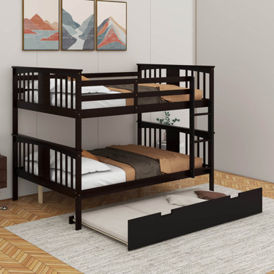 Full Over Full Bunk Bed With Trundle And Ladder
