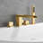 2 Handle Deck Waterfall Faucet with Diverter-81987389