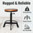 Altimari Swivel Pine Solid Wood Adjustable Height Counter Stool with Iron Frame