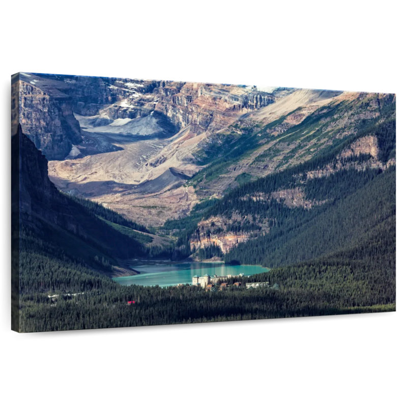Nicci vue en plongée du château de Lake Louise, H 20 po x l 30 po