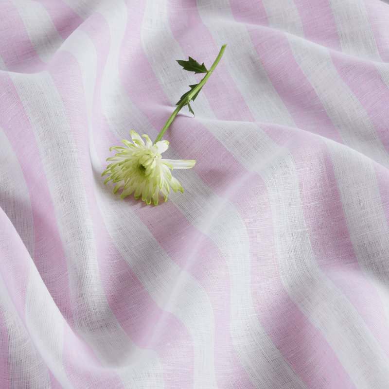 Pink and White Linen Rectangular Placemats Set of 4
